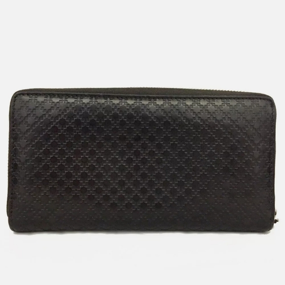 GUCCI DIAMANTE BROWN LEATHER ZIPPY AROUND LONG WALLET/B2359 - Picture 7 of 8